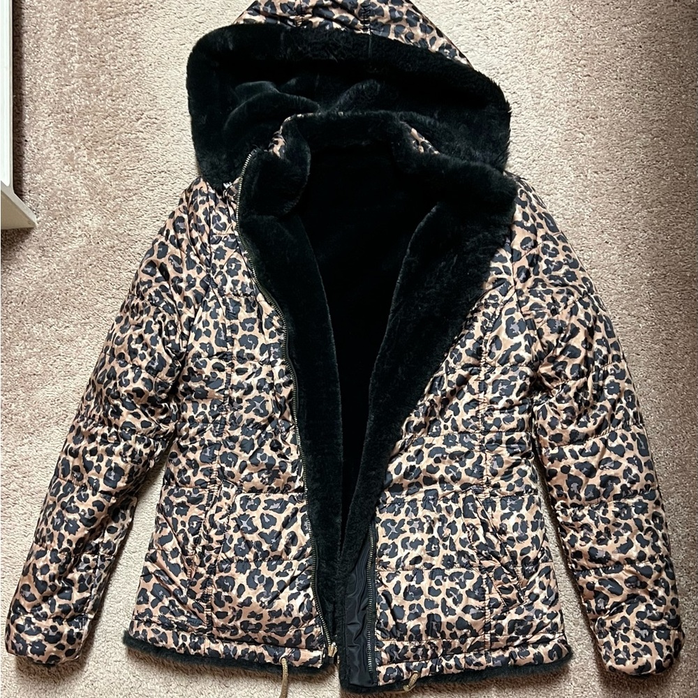 Gianni Bini cheetah reversible coat